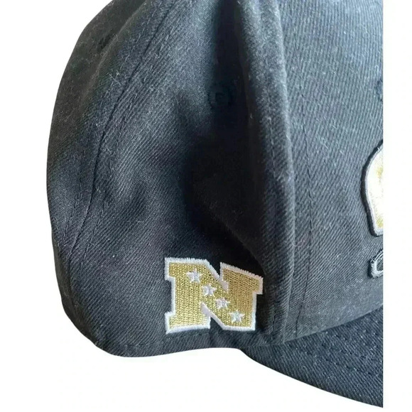 NFL New Era New Orleans Saints 59Fifty Hat Cap Sz 7 3/4 Embroidered Gold Brim - Picture 4 of 9